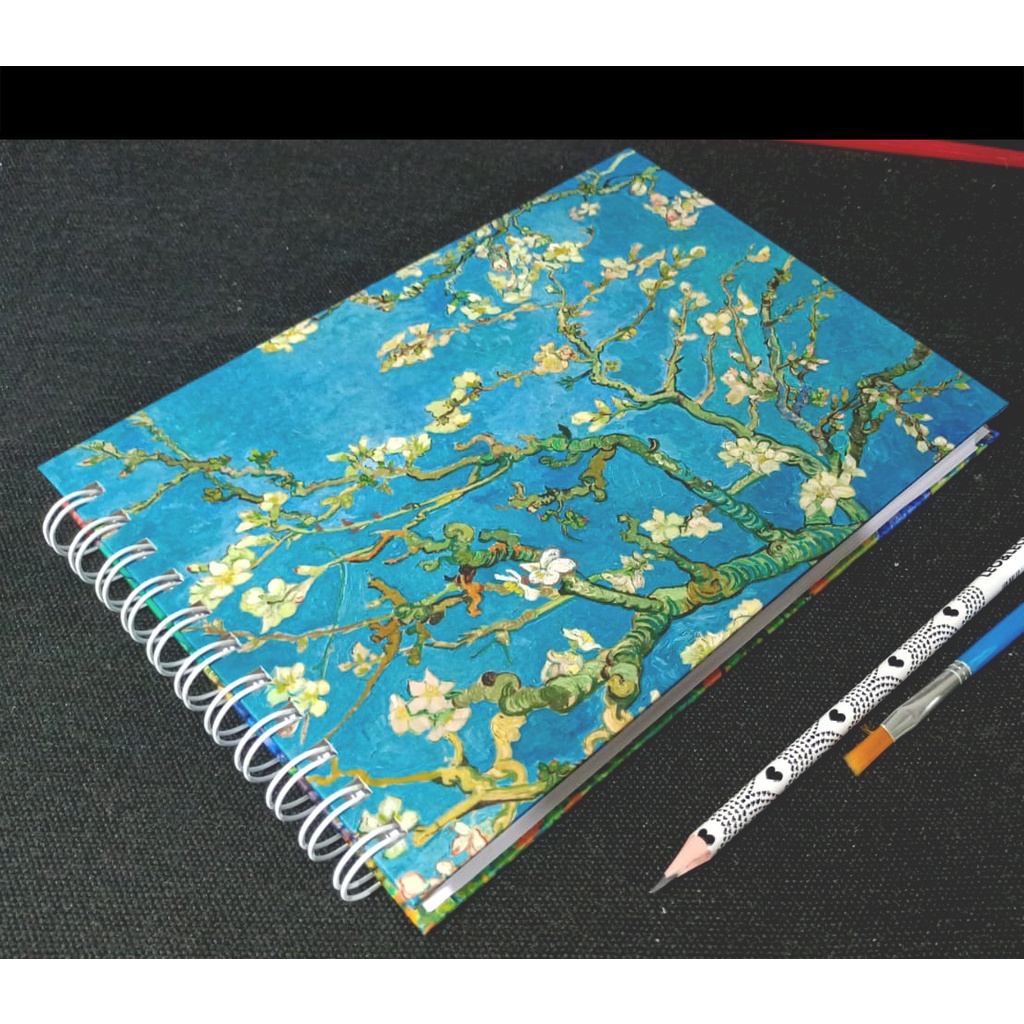 Sketchbook Retro Espiral Linen Hardcover Notebook 120 Páginas 160GSM  Recarregável Para Desenho De Arte Material Escolar De Papelaria