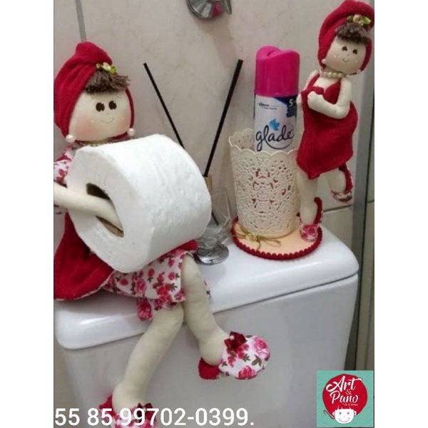 Boneca de Pano Porta Papel Higiênico, Vestido Feminino Artempano Ateliê De  Bonecas. Nunca Usado 50491640