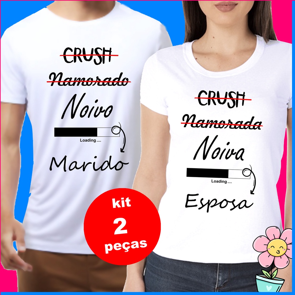 Kit 2 Camisetas Preta Ficante Namorado Esposa Marido Loading