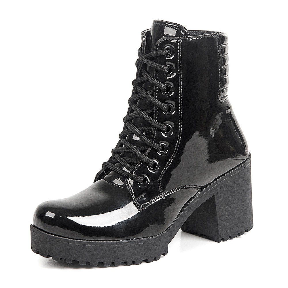 Bota coturno feminino store stefanini siena preto