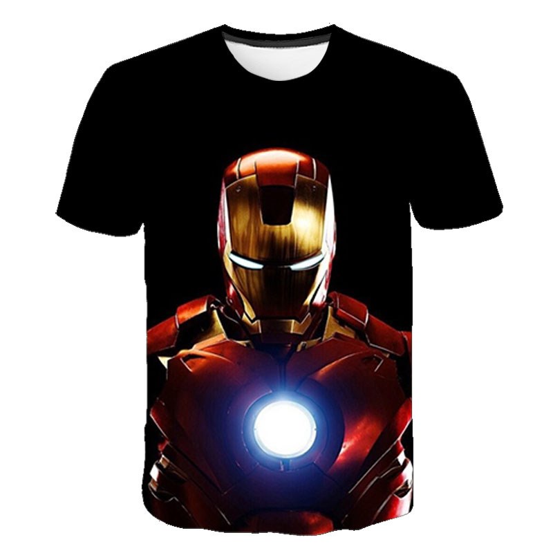 Camiseta Infantil Led Homem de Ferro Manga Curta Marvel