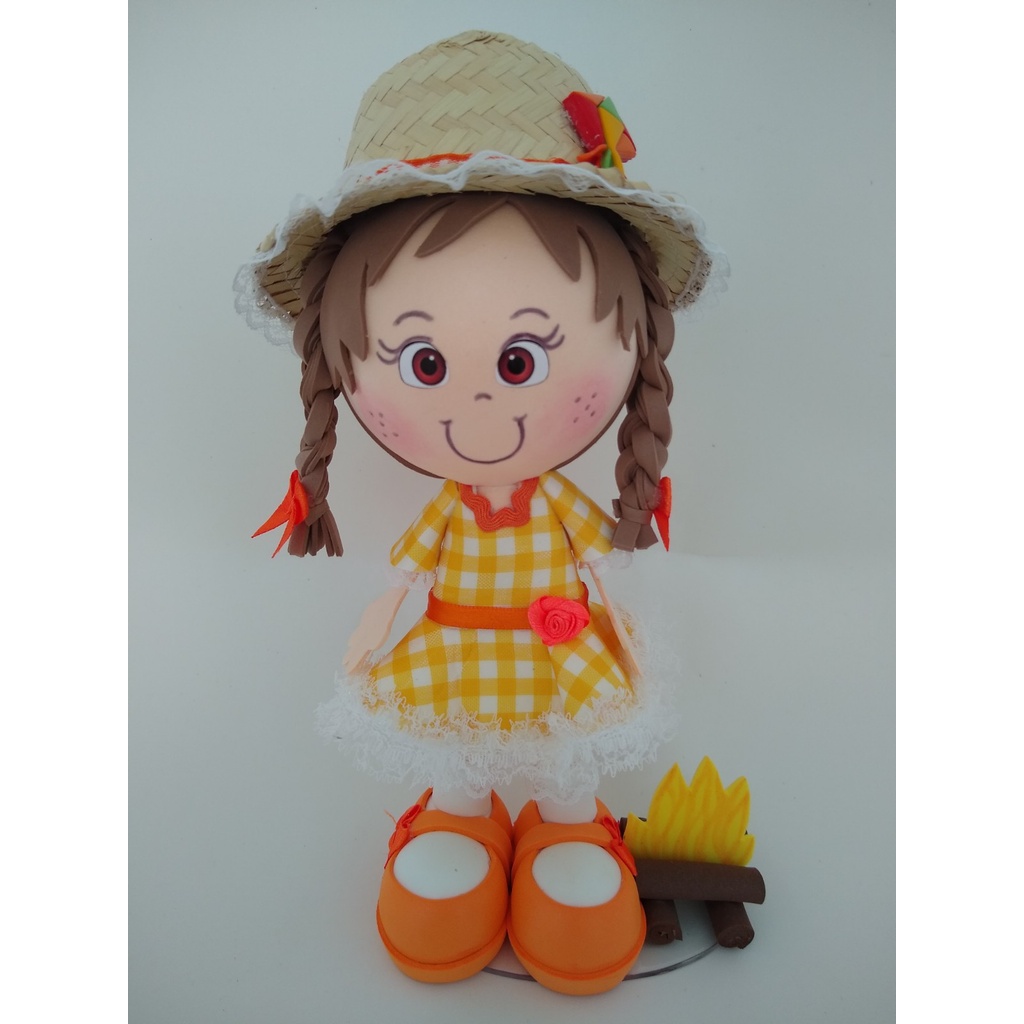 Boneca Menina Caipira Festa Junina Em Eva 3D - B2 | Shopee Brasil