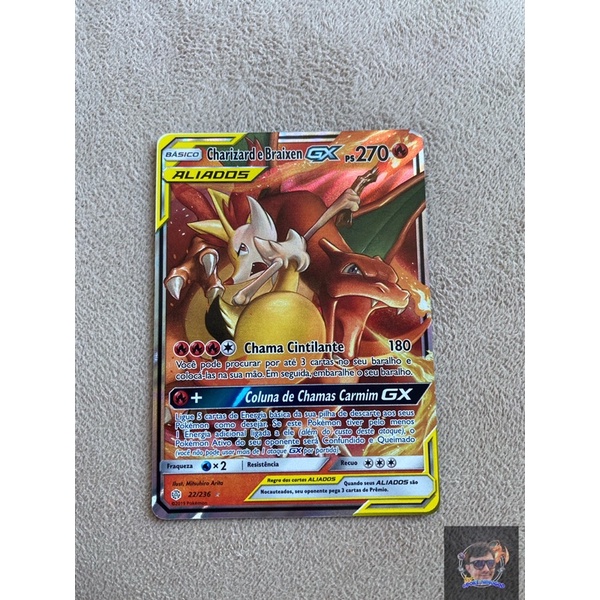 Charizard E Braixen GX Pokémon Carta Em Português 22/236