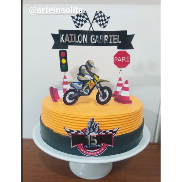 Topo de Bolo Motoqueiro  Birthday cake kids, Kids cake, Cake