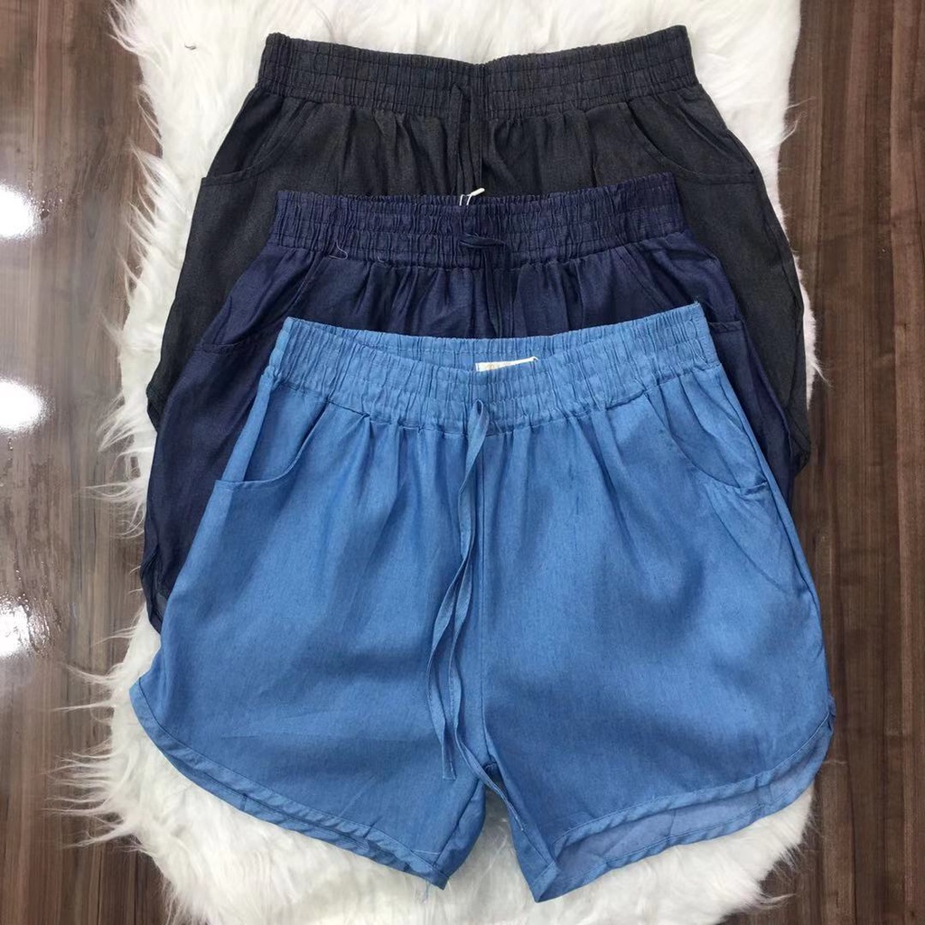 Shorts jeans com elastico hot sale feminino