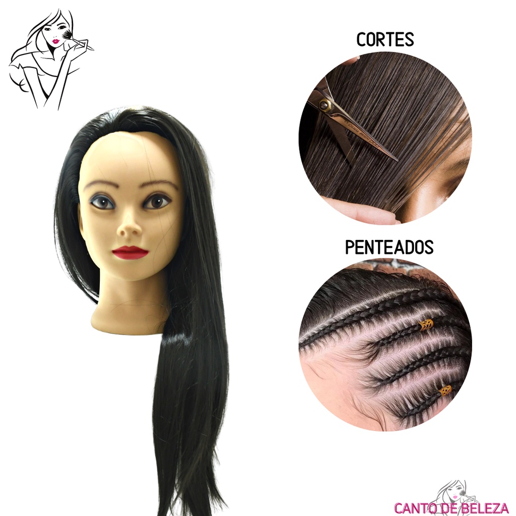 Escova Mágica Desembaraça Cabelo Cor rosa Glitter - Cabeças de boneca para  treinamento 100 natural coloração , corte e penteado