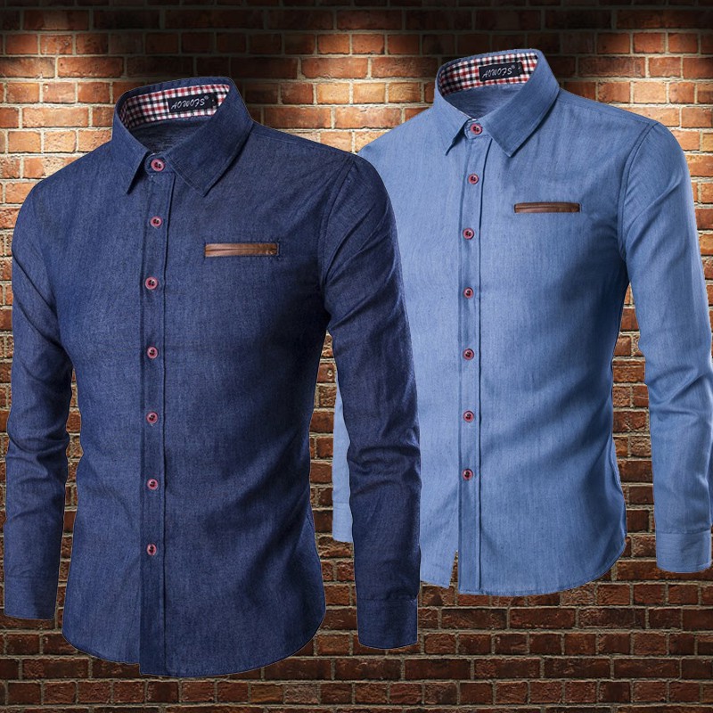 Camisas sociais best sale masculinas jeans