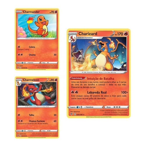 Kit Pokémon Charizard Charmeleon Charmander União De Aliados