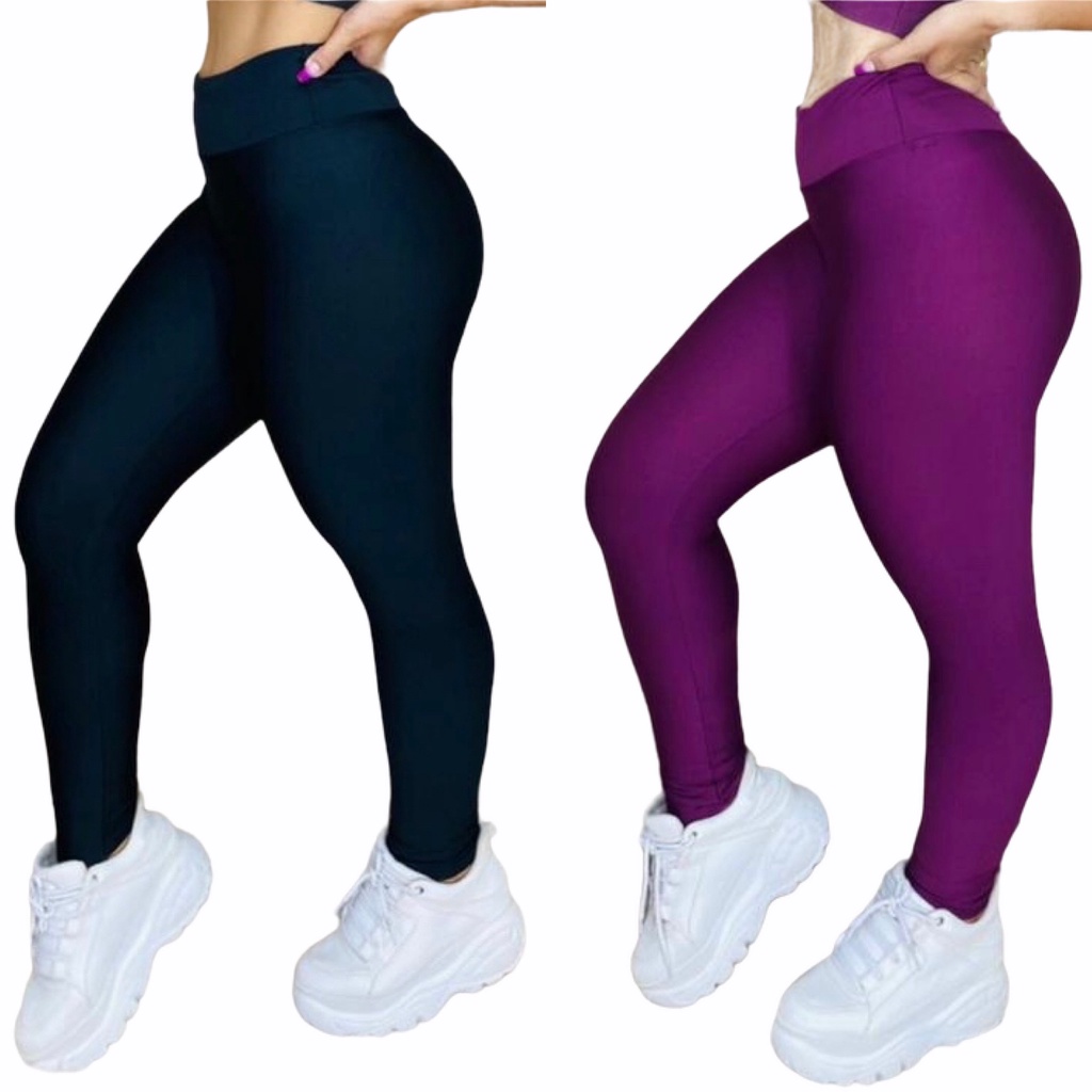 Kit 3 Legging Academia Estampada Lisa Sem Transparência Luxo - Roupa de  Academia - Calça Legging - Magazine Luiza