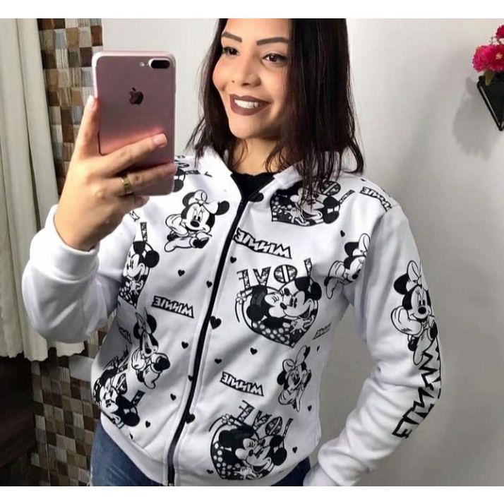 Blusa de store frio mickey feminina