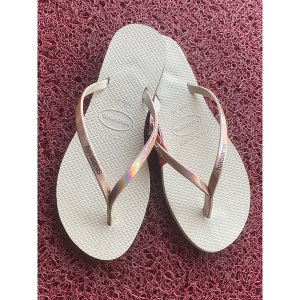 Havaianas you metallic online rose gold