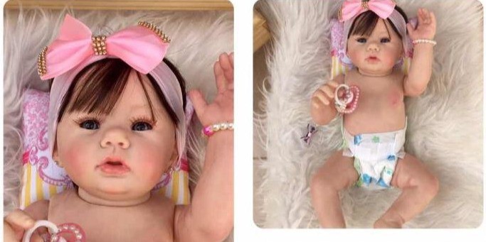 PRONTA ENTREGA - Bebê Reborn realista Abigail corpo todo silicone