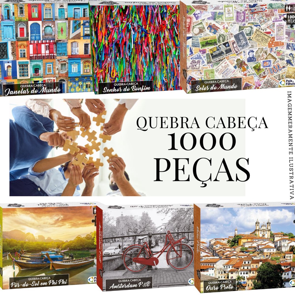 Quebra-Cabeças - Quebra-Cabeça 1000 Peças Amsterdam P&B - Loja Virtual