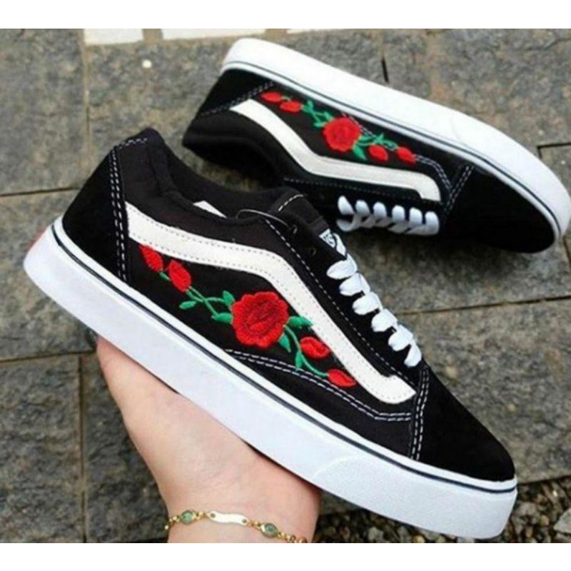 Tenis vans old skool feminino cheap com flores