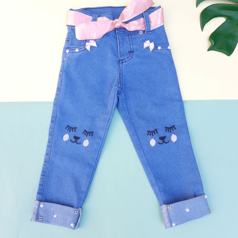 Calça jeans infantil hot sale feminina 1 ano