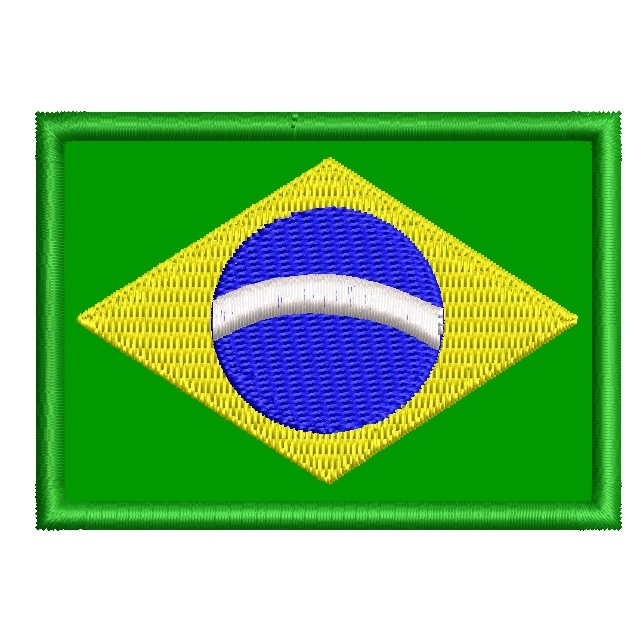 Patch Tarja Bandeira do Brasil Negativo - 5 cm