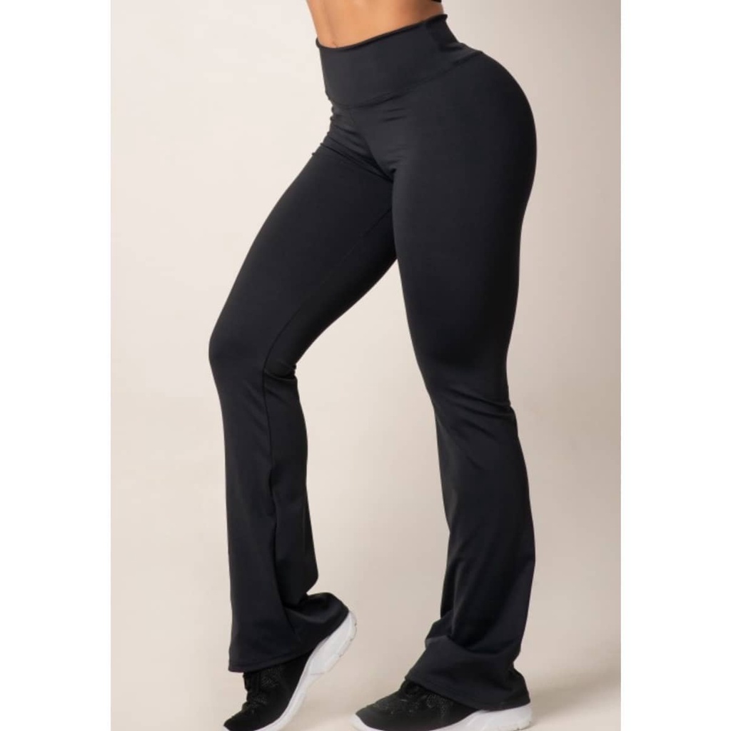 Calça Flare Em Suplex Feminina Cintura Alta Legging