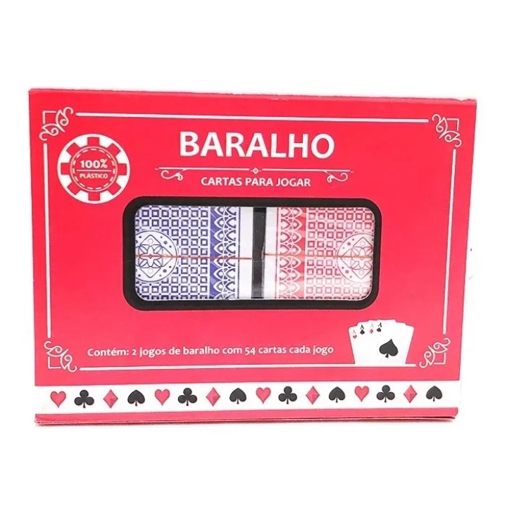 Baralho Duplo 100% Plástico 108 Cartas Prova D'Água Estojo Radio