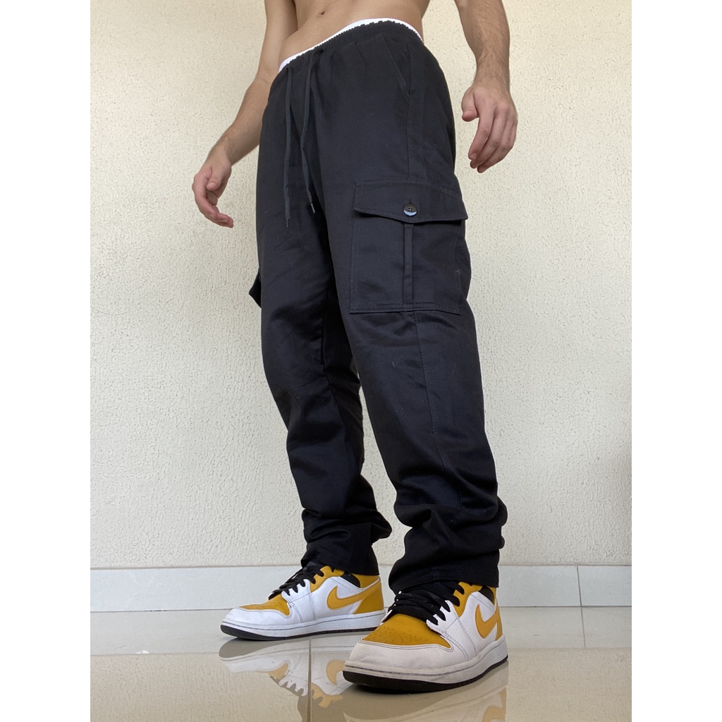 Calça cargo sale preta masculina