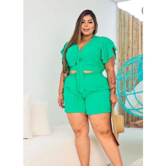 Conjunto De Roupas Esportivas Femininas Plus Size Estampa De