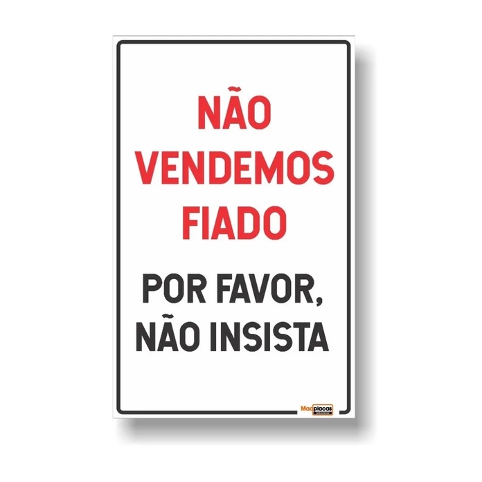 Placa Não Desista Em Inglês Pvc Maqplacas