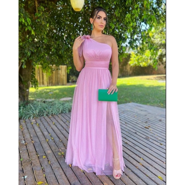 Vestido madrinha de casamento ombro best sale a ombro