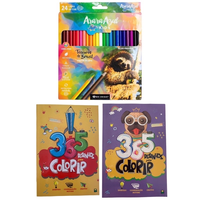 Livro Infantil 2 a 6 Anos - 365 Desenhos para Colorir Todolivro na  Papelaria Art Nova