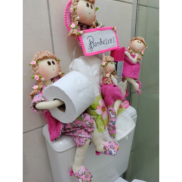 Boneca de Pano Porta Papel Higiênico, Vestido Feminino Artempano Ateliê De  Bonecas. Nunca Usado 50491640