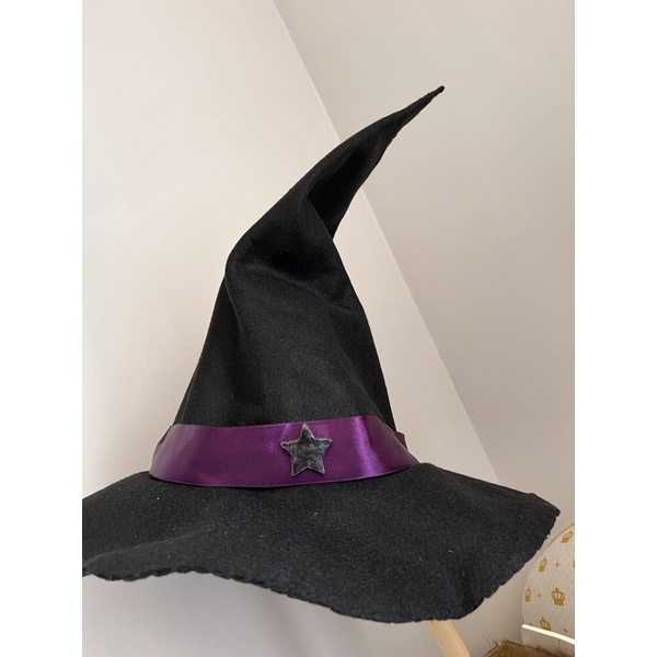 Chapéu de bruxa de Halloween, chapéu de bruxa de feltro feito à mão chapéu  de bruxa ajustável adereços de cosplay chapéu de bruxa fantasia de  Halloween para baile de máscaras e uso