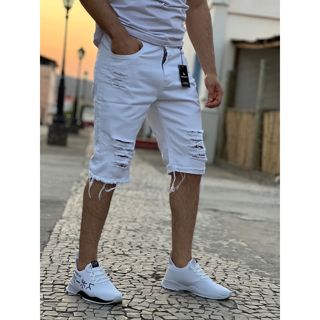 BERMUDA MASCULINA - JEANS LISA - ESCURO Bermudas