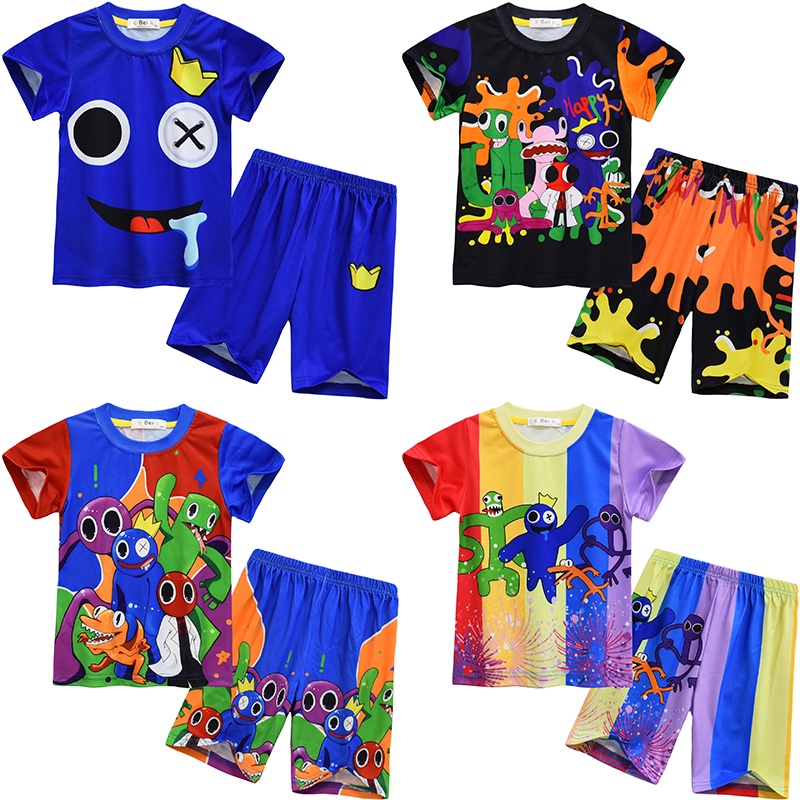 Conjuntos De Pijamas De Verão Para Crianças Roblox Rainbow