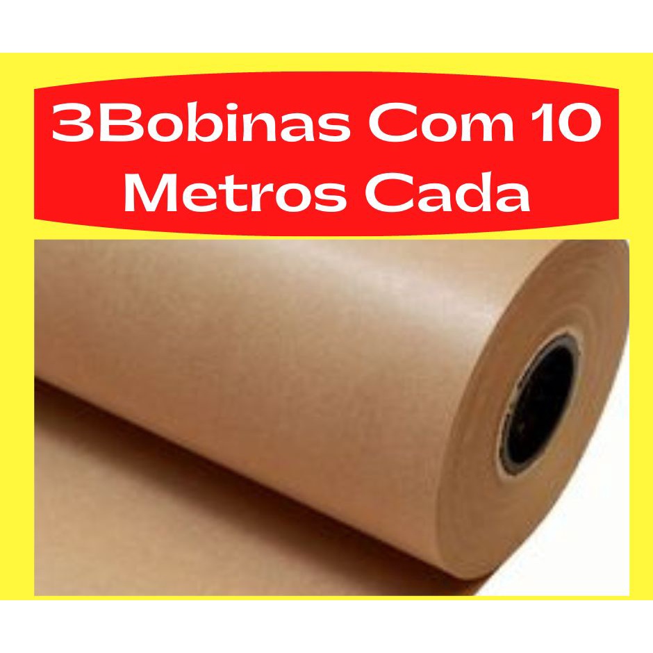 Papel Kraft 40cm De Largura x 100 Metros Gramatura 80 Monolúcido