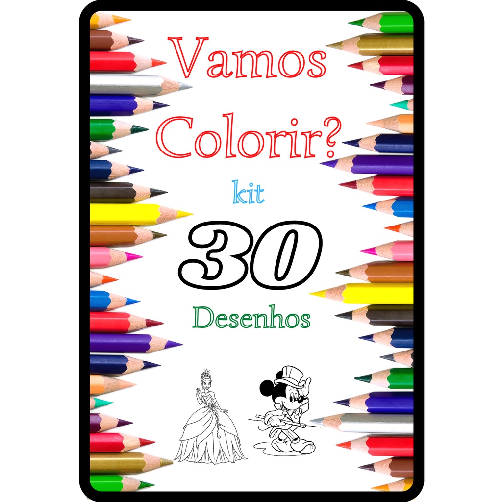 600 Desenhos Variados Para Colorir Folha Solta A4 Pintura