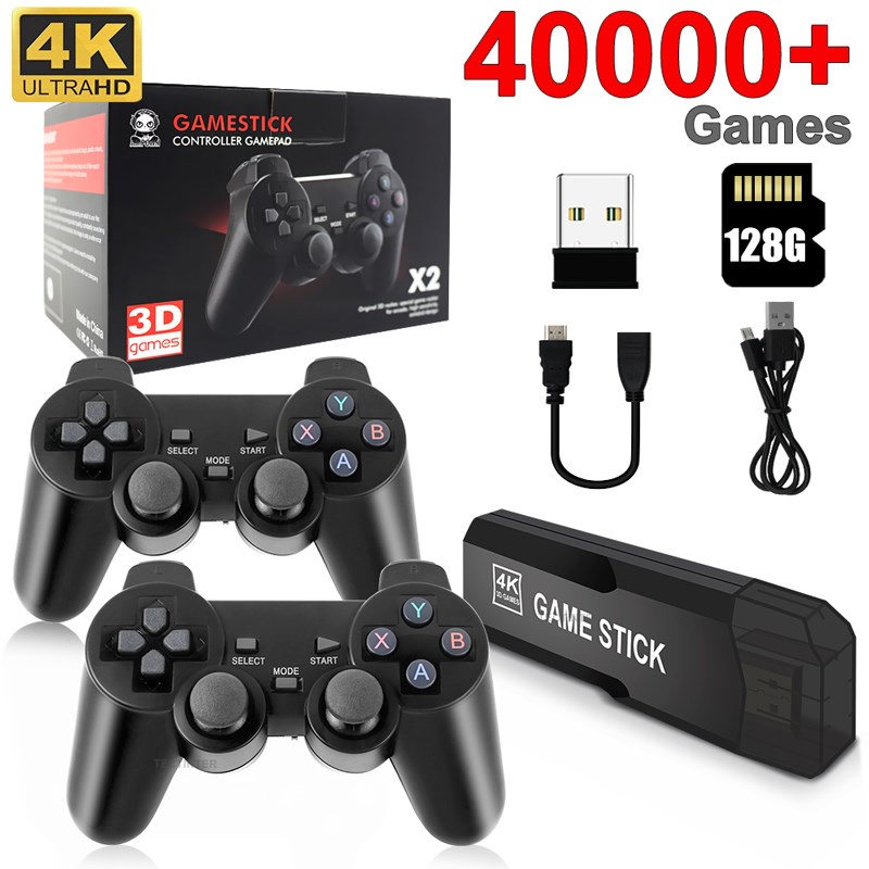 Console Game Stick Retrô 4K 10000 Jogos 2 Controles Sem Fio-ROG NA WE