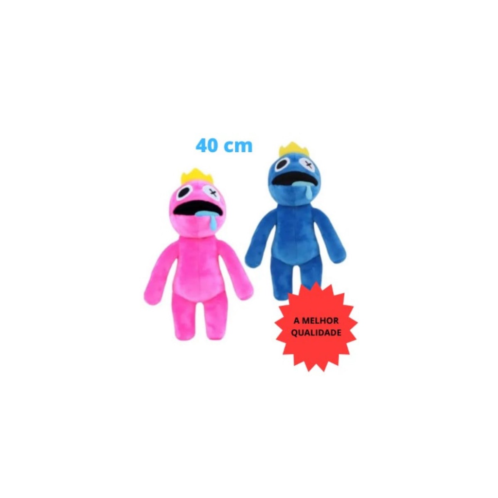 Boneco Azul Babão Rosa Rainbow Friends Jogo Roblox Pelúcia