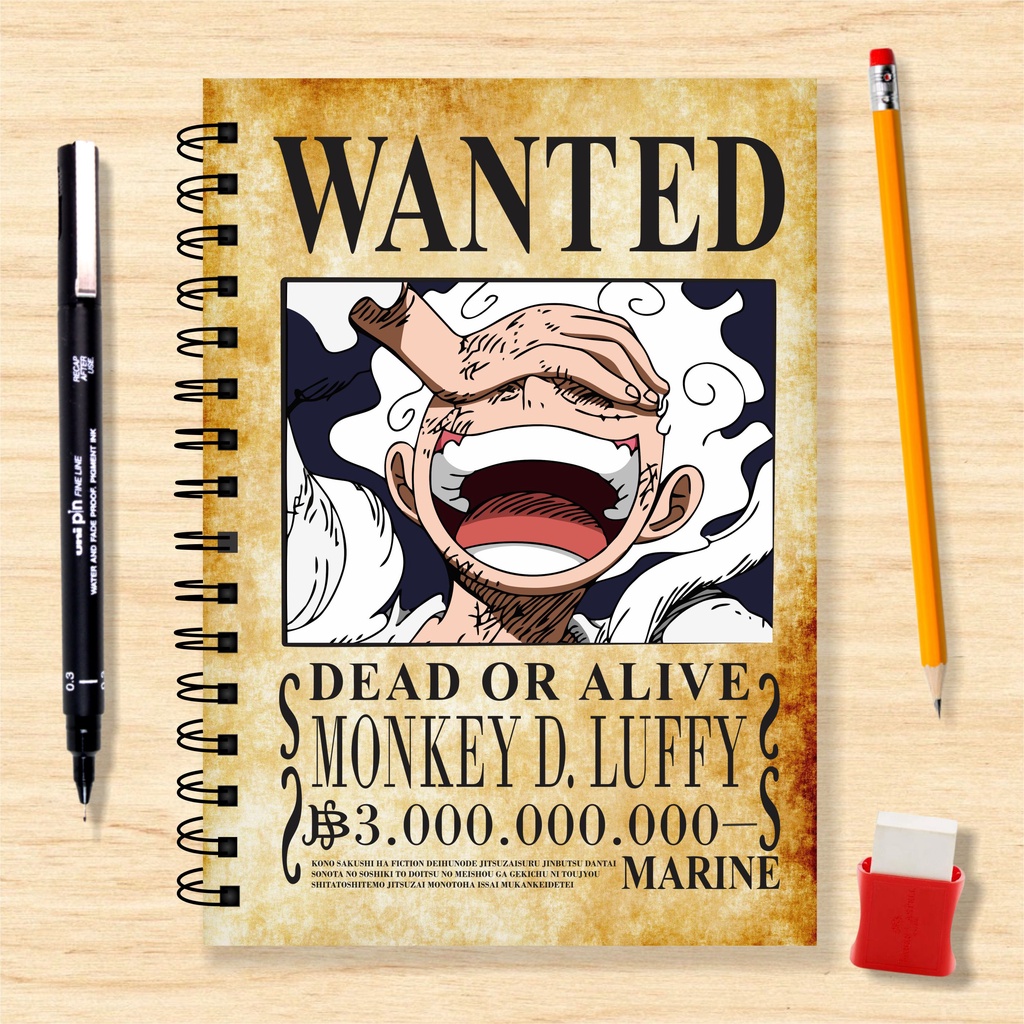 Sketchbook Caderno Desenho Anime One Piece Procurado Wanted 140 Págs 70  Folhas 180g ou 100 Págs 50 Folhas 240g