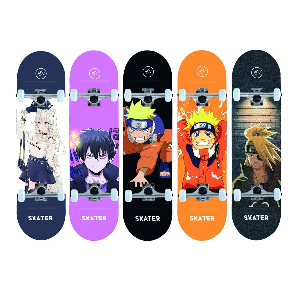 Skate Montado Anime Naruto Semi Profissional Completo - Envio Imediato