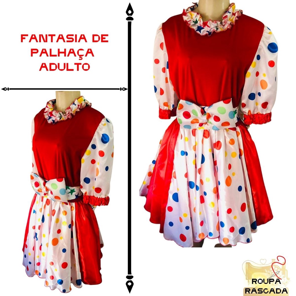 Fantasia Palhaço Adulto Feminina/ Masculina Roupa De Festa | Shopee Brasil