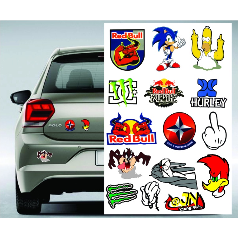 CARTELA 04 Adesivos Tuning Individual Stickers Moto Carro Bike