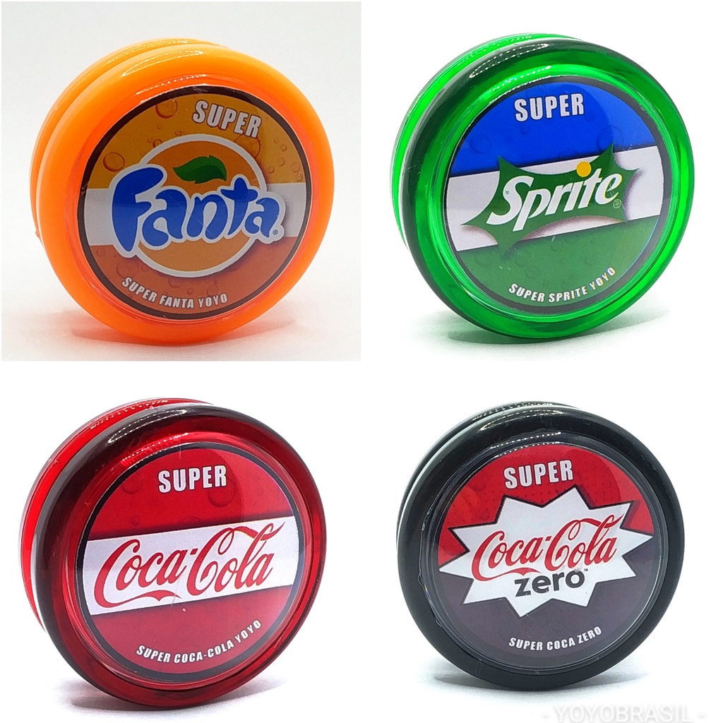 4 yoyo (ioiô,yo-yo) Profissional Coca Cola Fanta Sprite Retrô Coleção  YOYOBRASIL Personalizados + 6 Cordas