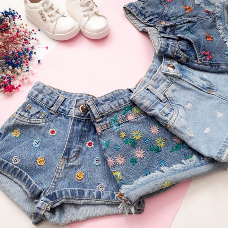 Shorts sales jeans menina