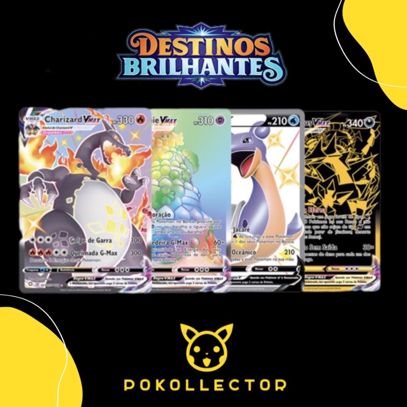 Carta Pokémon Dhelmise Vmax Destinos Brilhantes em Promoção na