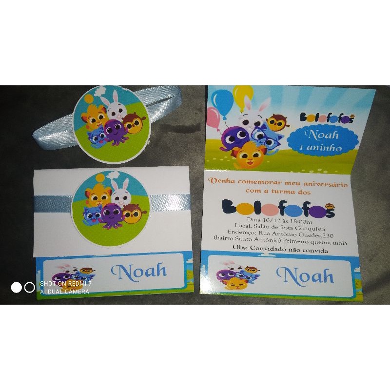 Convite Personalizado Bolofofos - Mimos Kids Ateliê