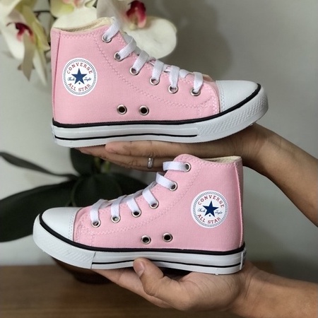 All star cano store alto rosa infantil