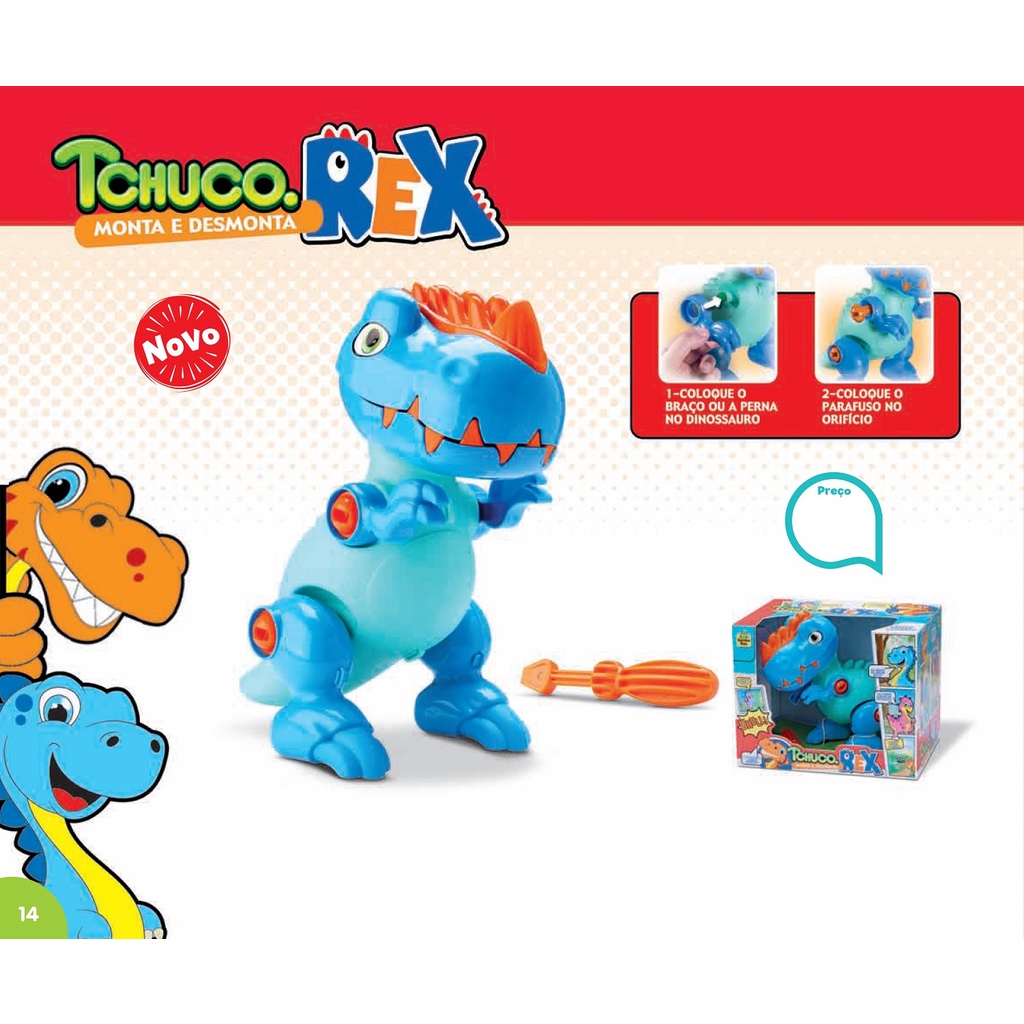 Dinossauro Tchuco Rex Monta e Desmonta Sortido - 0251 - Samba Toys