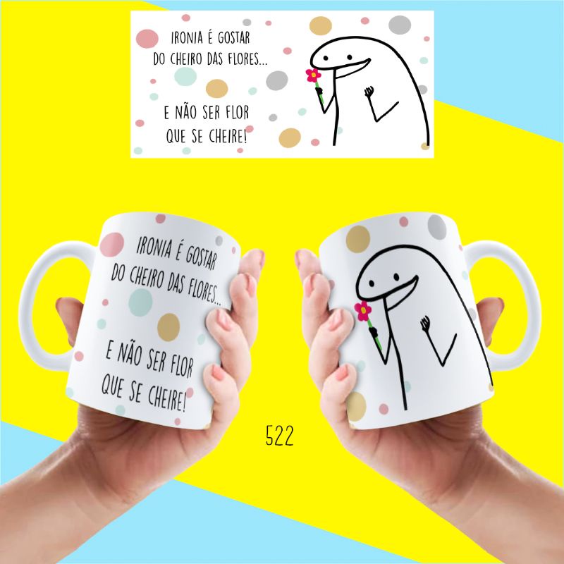 Caneca Flork Memes Engraçados - Ironia É Gostar Do Cheiro