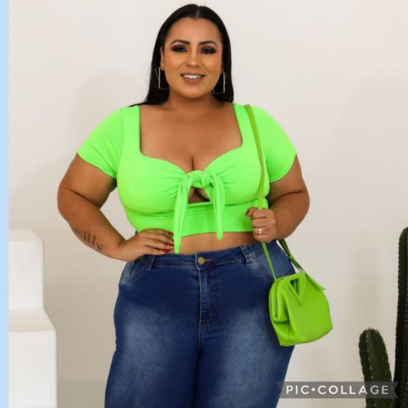 Cropped neon cheap plus size