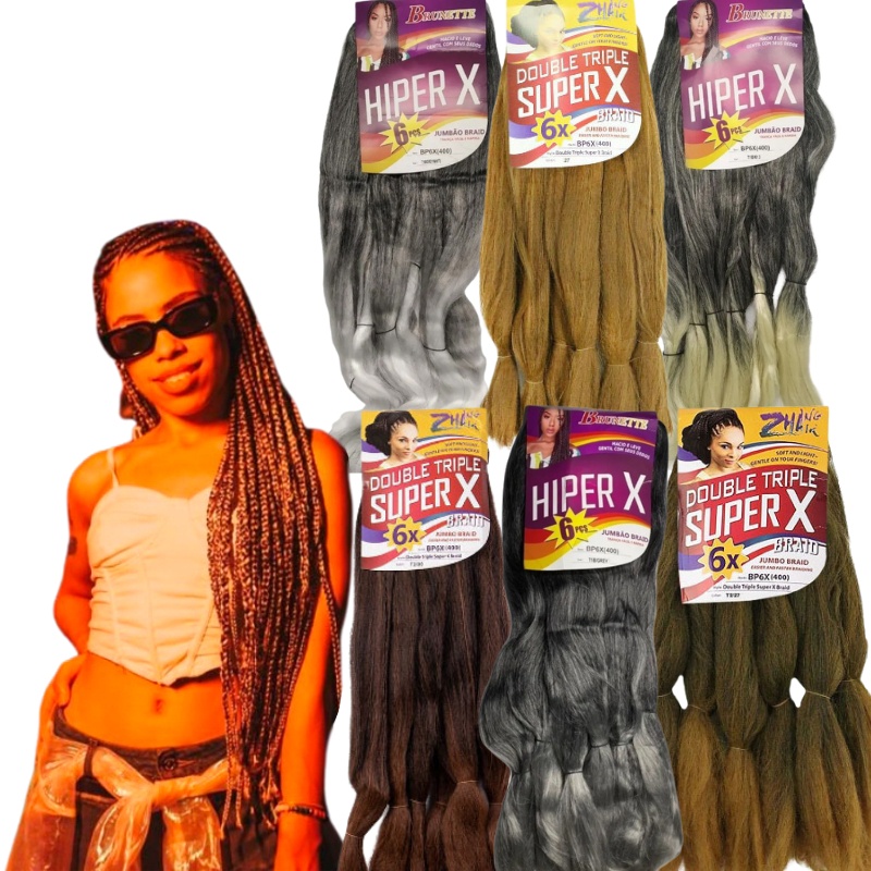 Jumbão Cabelo Jumbo Hiperx 400 Gramas Box Braids Trança Ombré MT2