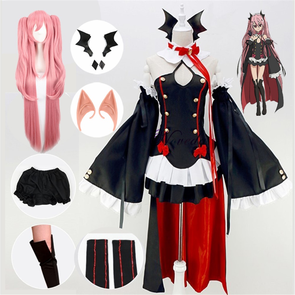 Seráfico Do Fim Owari no Seraph Krul Tepes Cosplay Fantasia Uniforme Peruca  Anime Vampiro De Halloween Para Mulheres | Shopee Brasil