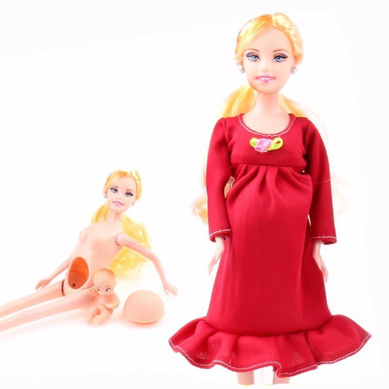 Conjunto de bonecas grávidas para crianças, brinquedos educativos, presente  de aniversário para crianças, bebê na mamãe e na barriga - AliExpress